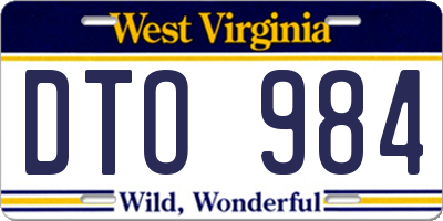 WV license plate DTO984