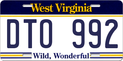 WV license plate DTO992