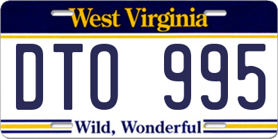 WV license plate DTO995