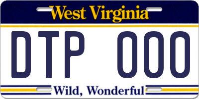 WV license plate DTP000