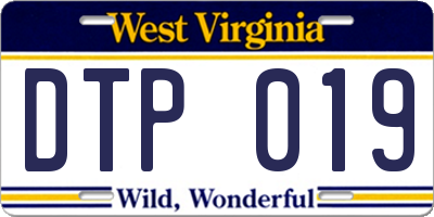 WV license plate DTP019