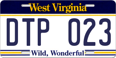 WV license plate DTP023