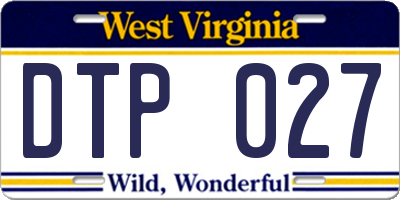 WV license plate DTP027