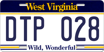 WV license plate DTP028