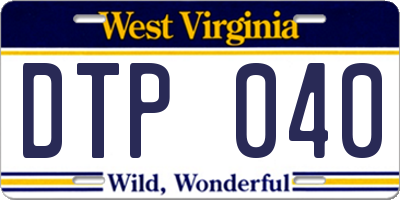 WV license plate DTP040