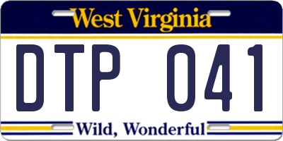 WV license plate DTP041