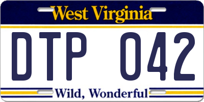 WV license plate DTP042