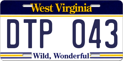 WV license plate DTP043