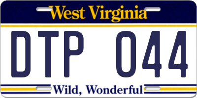 WV license plate DTP044