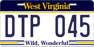 WV license plate DTP045
