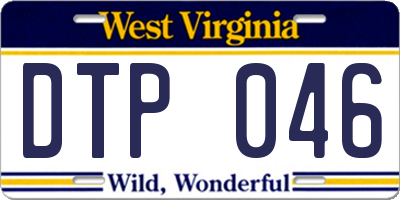 WV license plate DTP046