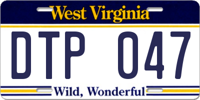 WV license plate DTP047