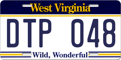 WV license plate DTP048