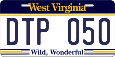 WV license plate DTP050