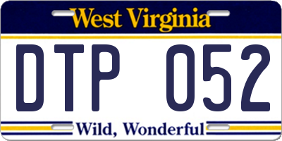WV license plate DTP052