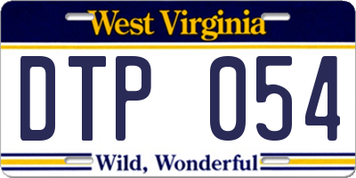 WV license plate DTP054