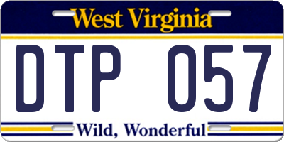 WV license plate DTP057
