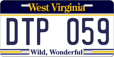 WV license plate DTP059