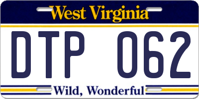 WV license plate DTP062