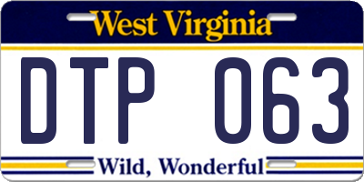 WV license plate DTP063