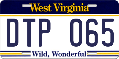 WV license plate DTP065