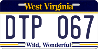 WV license plate DTP067