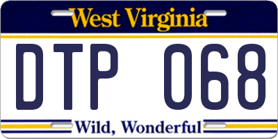 WV license plate DTP068