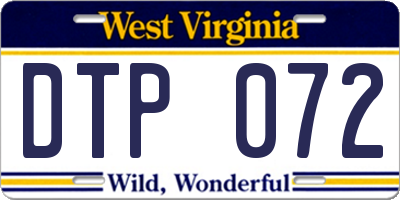 WV license plate DTP072