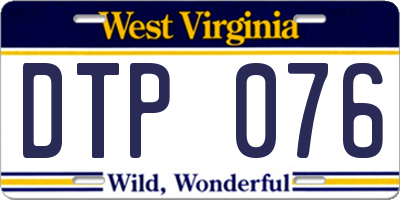 WV license plate DTP076