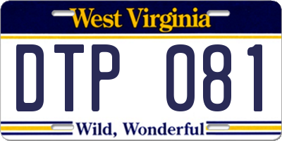 WV license plate DTP081