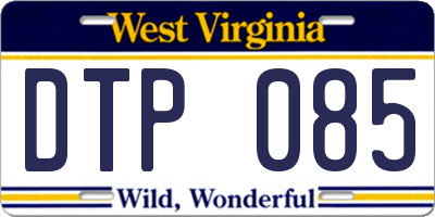 WV license plate DTP085