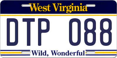 WV license plate DTP088