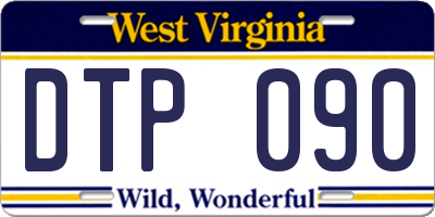 WV license plate DTP090