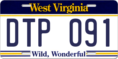 WV license plate DTP091