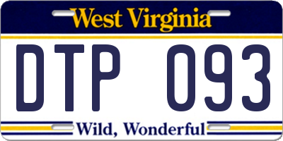 WV license plate DTP093