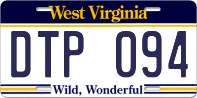WV license plate DTP094