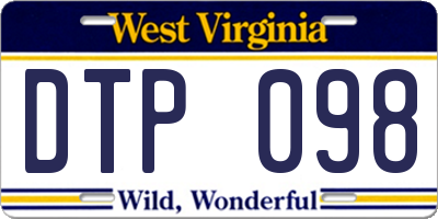 WV license plate DTP098