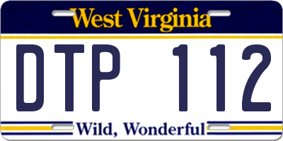 WV license plate DTP112