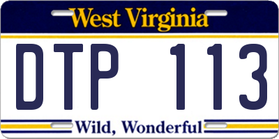 WV license plate DTP113