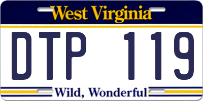 WV license plate DTP119