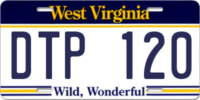 WV license plate DTP120