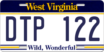 WV license plate DTP122
