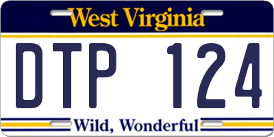 WV license plate DTP124