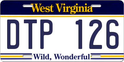 WV license plate DTP126