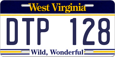 WV license plate DTP128
