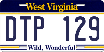 WV license plate DTP129