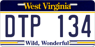 WV license plate DTP134