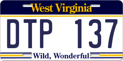 WV license plate DTP137