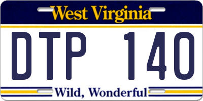 WV license plate DTP140
