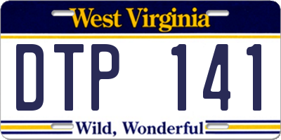 WV license plate DTP141